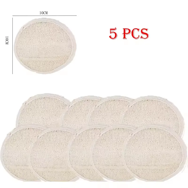 5pcs/pack Exfoliating Loofah Pads Scrubbing Travel
