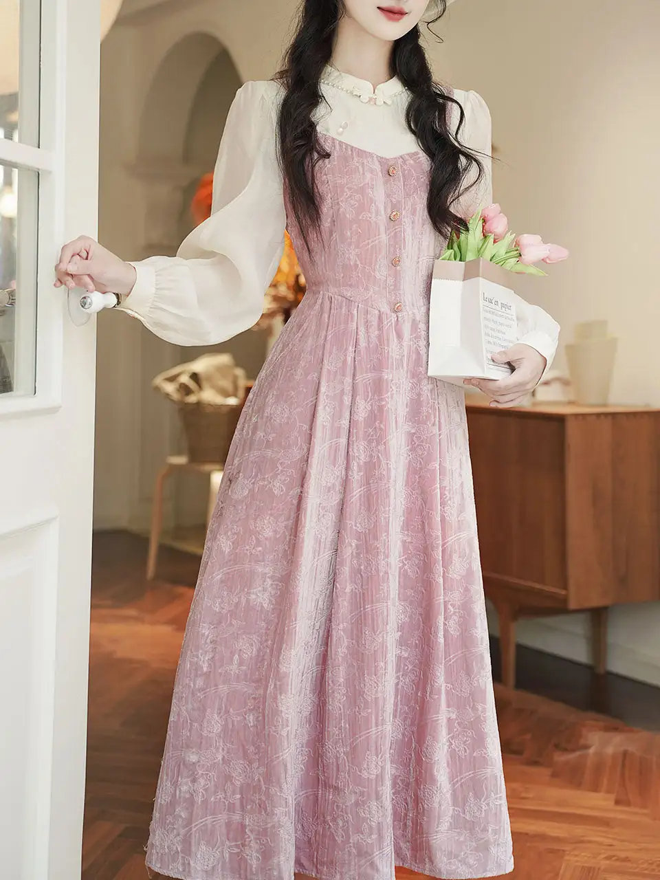 Velvet Spaghetti Strap Long Dress