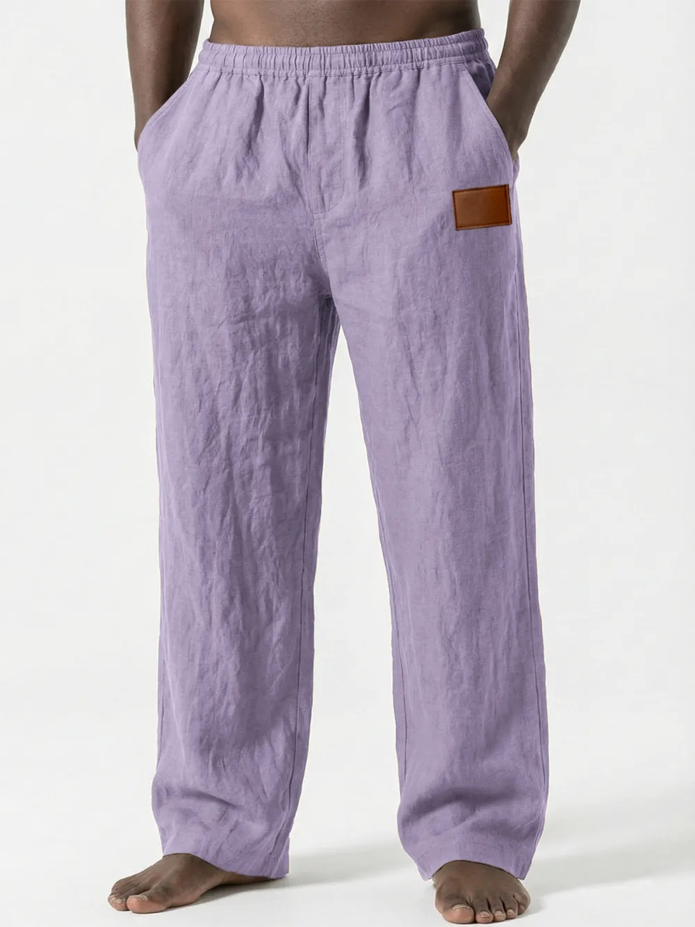 Linen Blend Seamed Detail Pants
