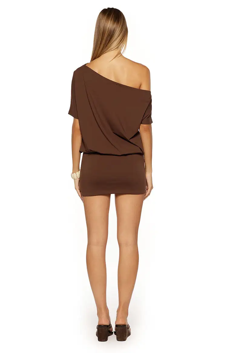 Off Shoulder Knit Bodycon Mini Dress