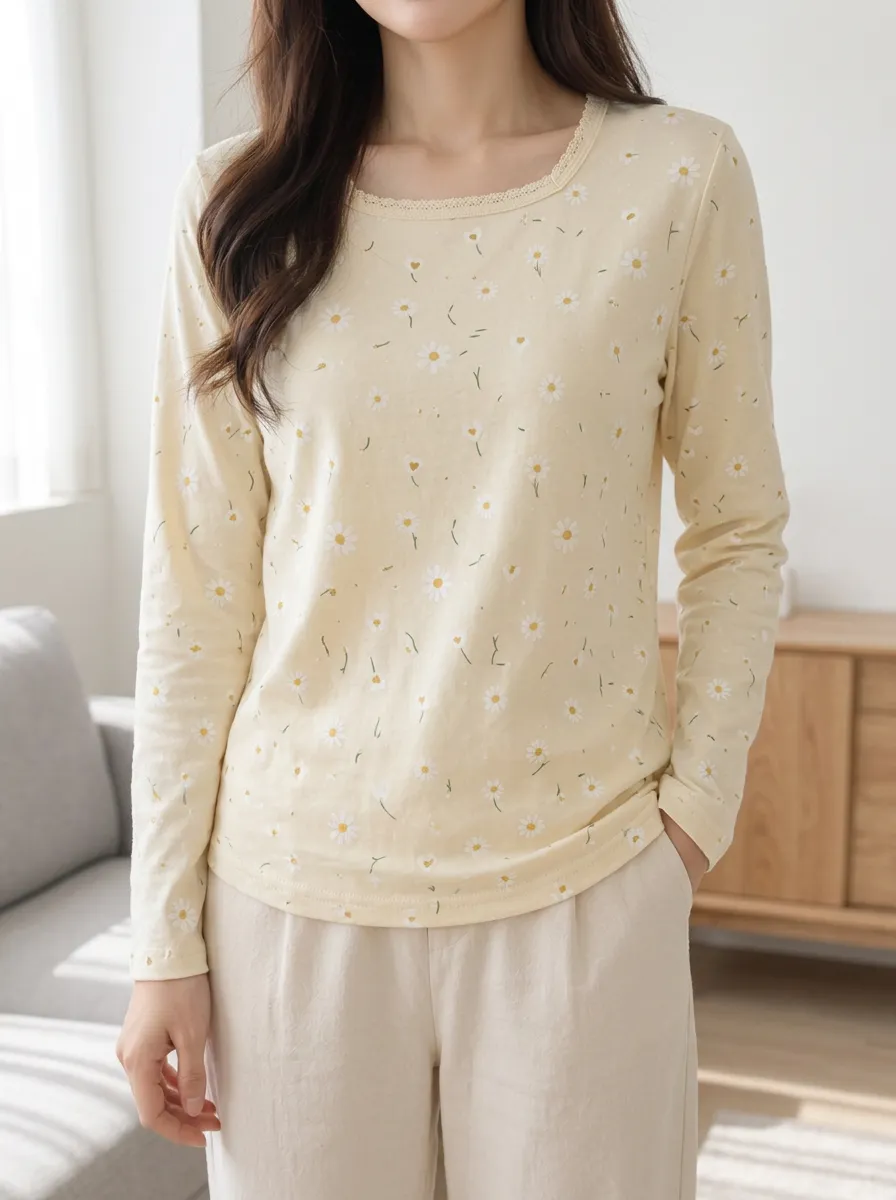 Women's Sweet Casual Gentle Everyday Long Sleeve T-Shirt