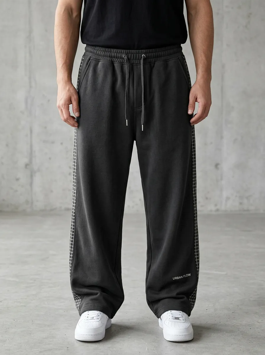 Streetwear Sweatpants Grid Men's Sweatpants