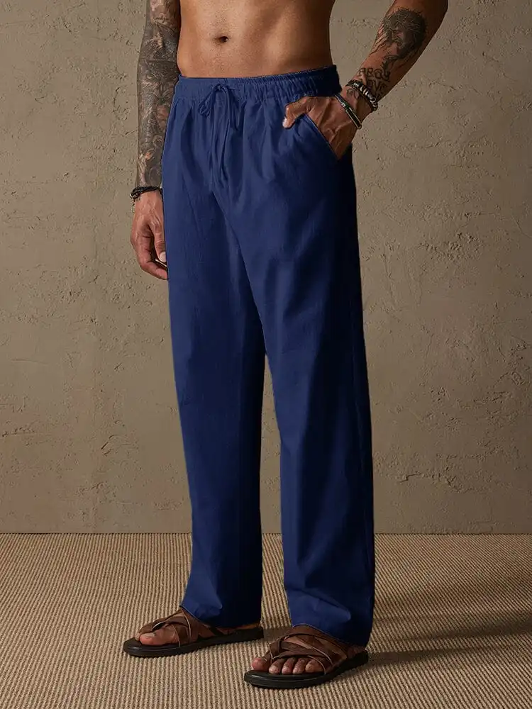 Relaxed Cotton Linen Trousers