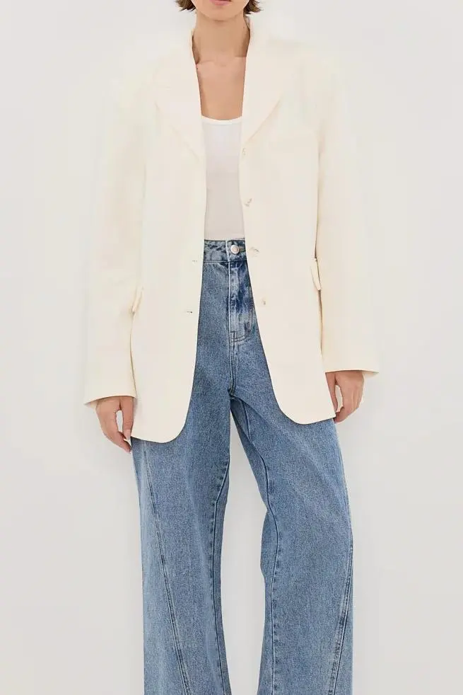 CREAM BOYFRIEND BLAZER