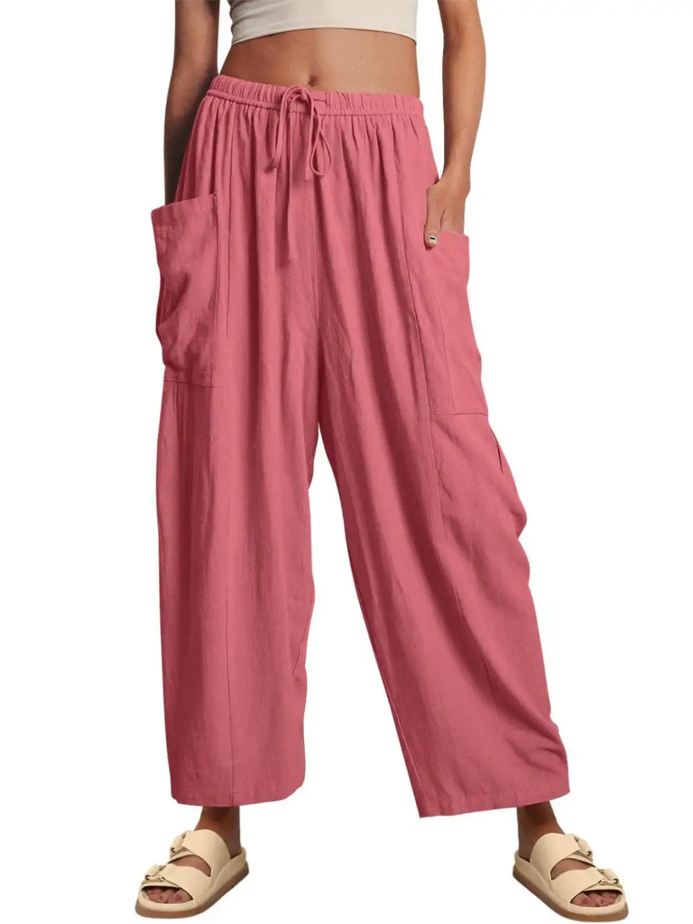 Wide Leg Pocket Plus Pants