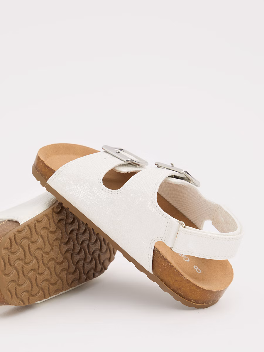 White Double Strap Sandals detail 1
