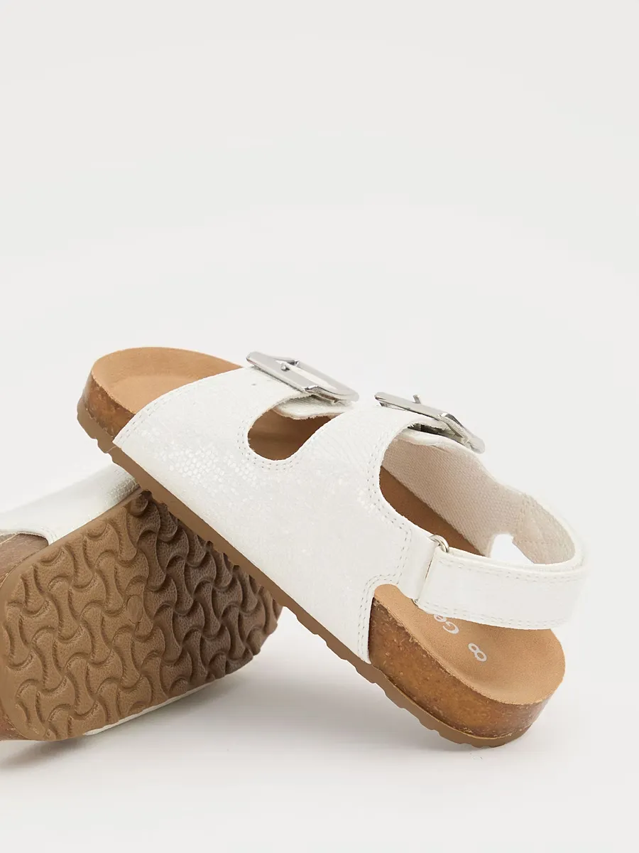 White Double Strap Sandals