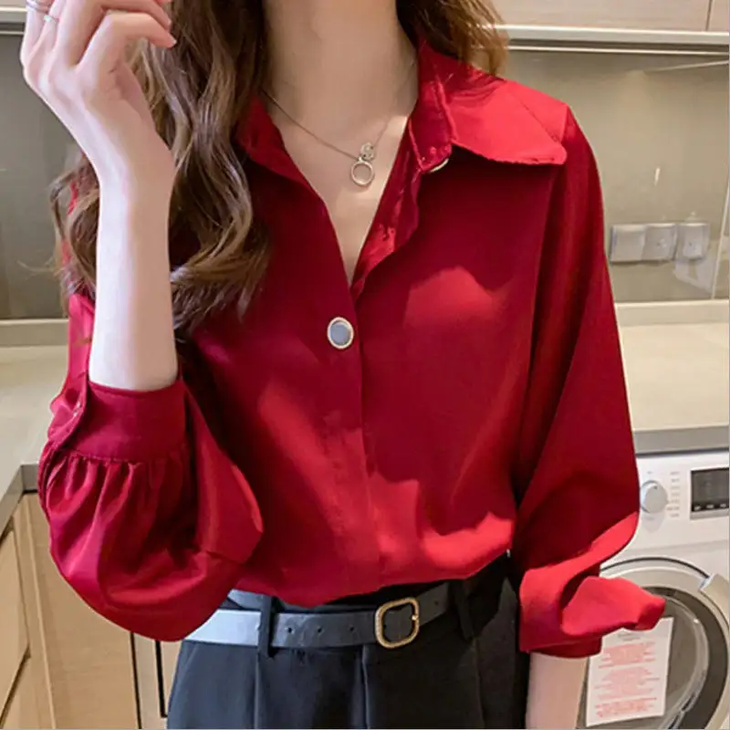 Poised Silk Look Oversized Blouse