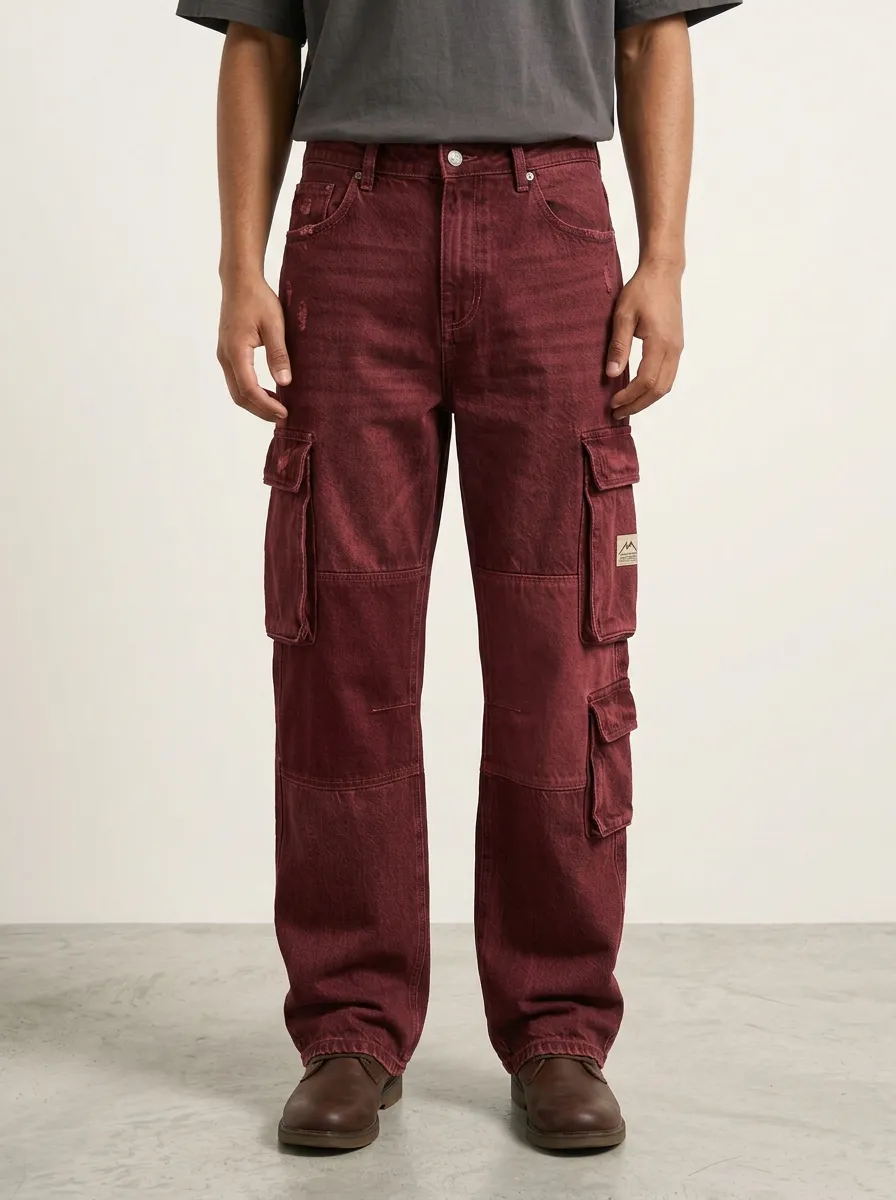 Men's Streetwear Patchwork Distressed Cargo Pants
