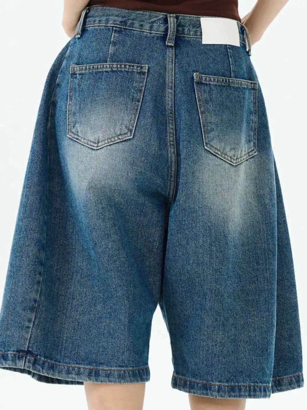 Textured Men's Full Size Wide Leg Denim Shorts Plus