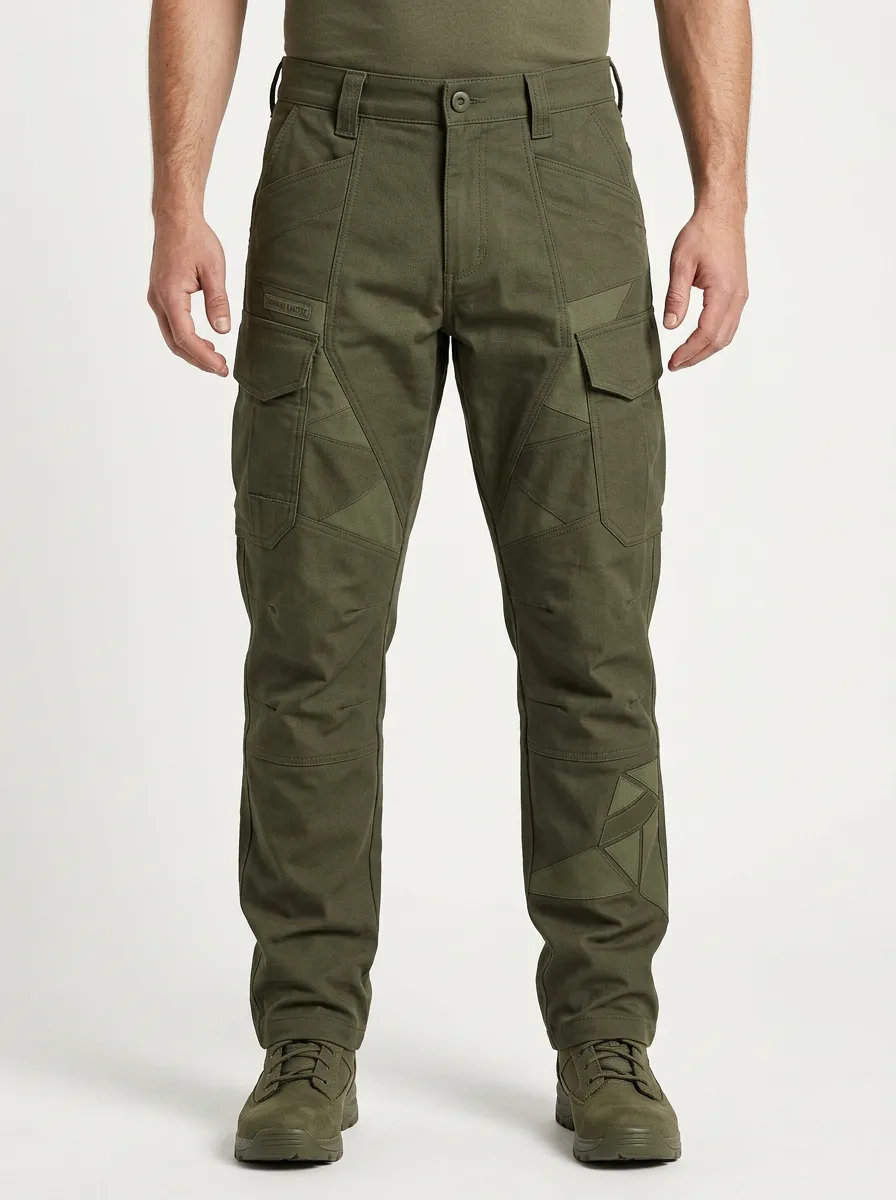 Men's Geometric Overlay Cargo Work Pants