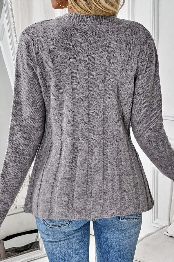 High Cable Knit Cardigan