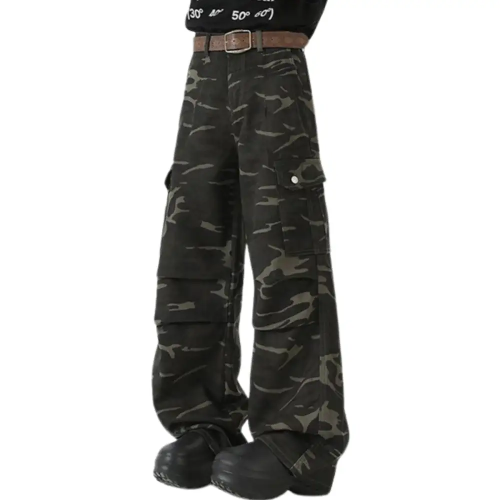 Relaxed Fit Utility Camouflage Men's Casual Pants