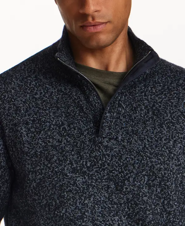 Men's Everyday Regular Fit Textured Quarter Zip Sweater