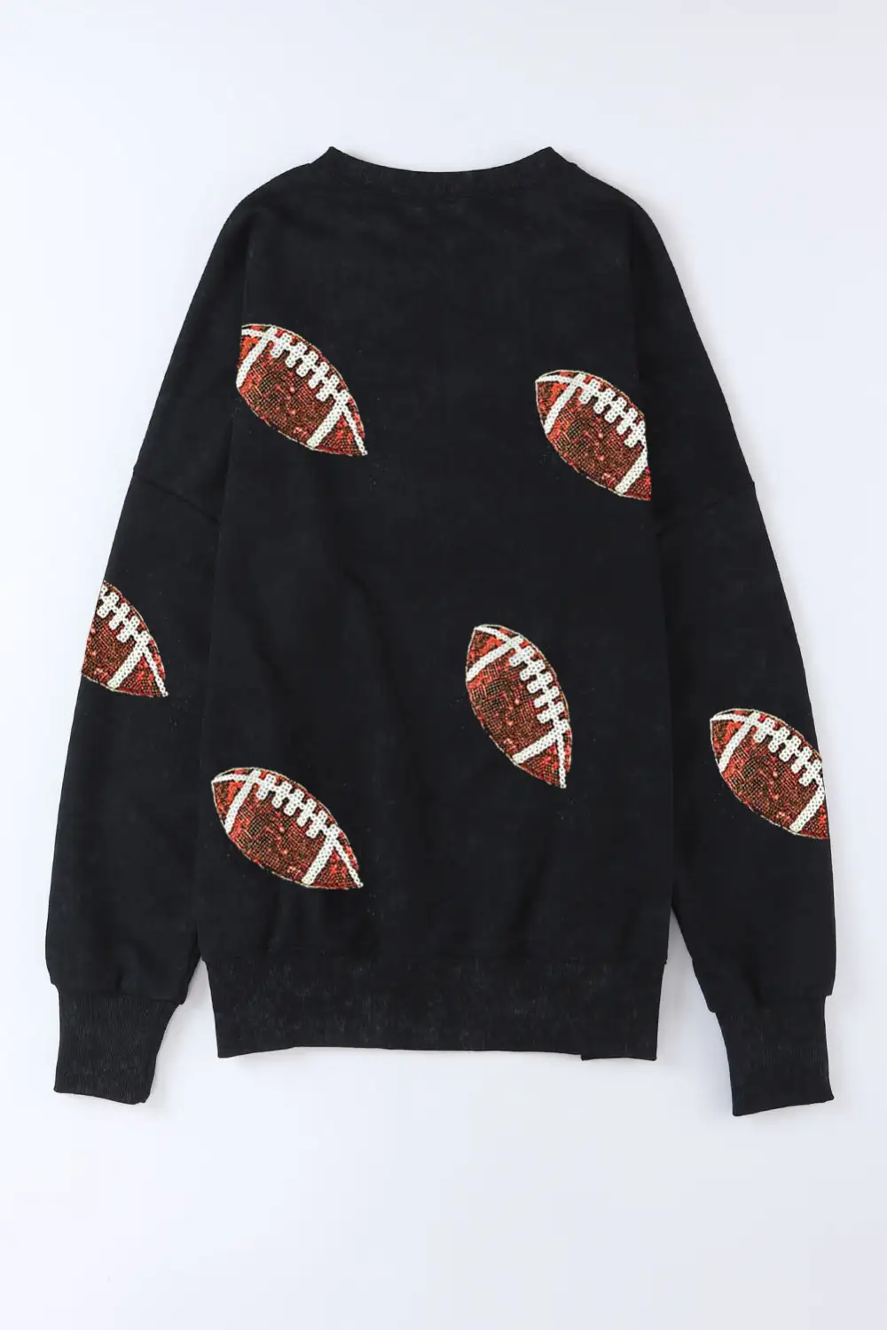 Rugby Print Side Split Relaxed Fit Sweatshirt