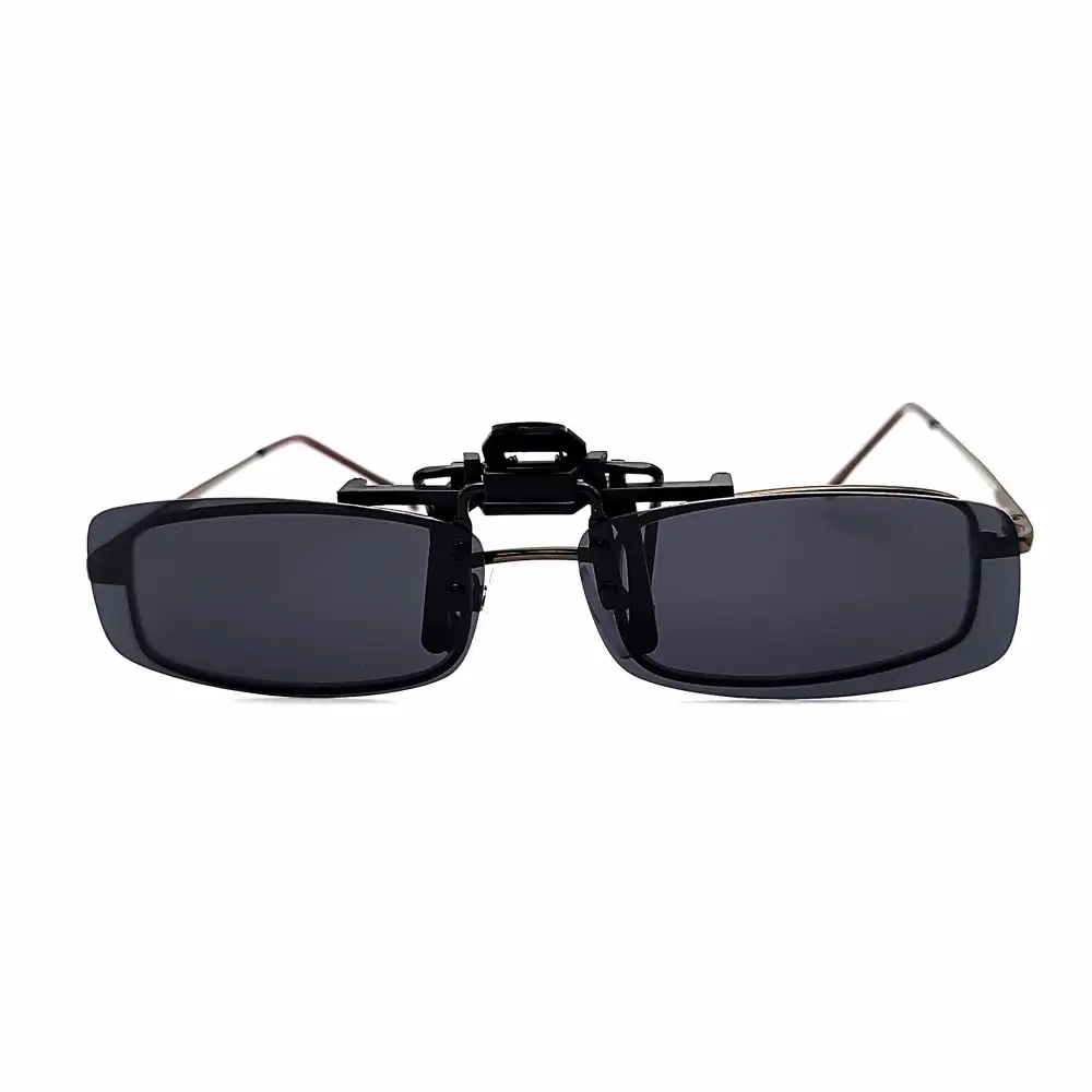 58mm Rectangular Polarized Flip-Up Clip-On Sunglasses