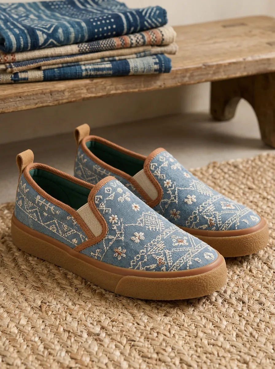 Women's Boho Floral Geometric Pattern Printed Slip-on Shoes
