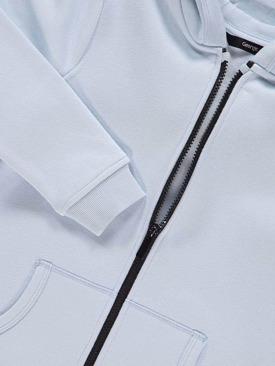 Light Blue Zip Up Hoodie detail 1
