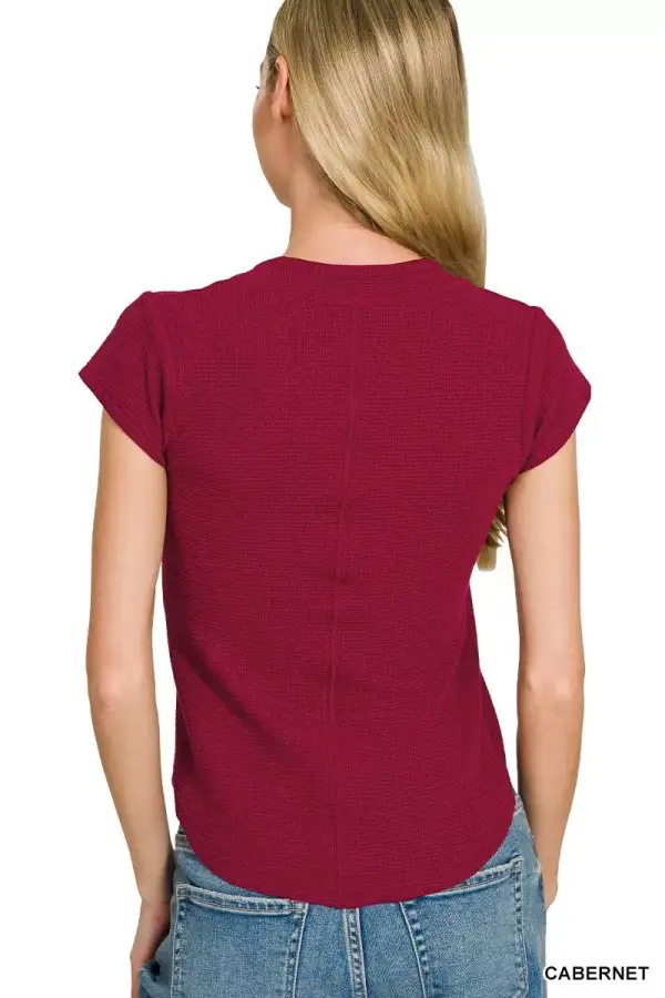 Double Knit Snap Button Short Sleeve Shirt