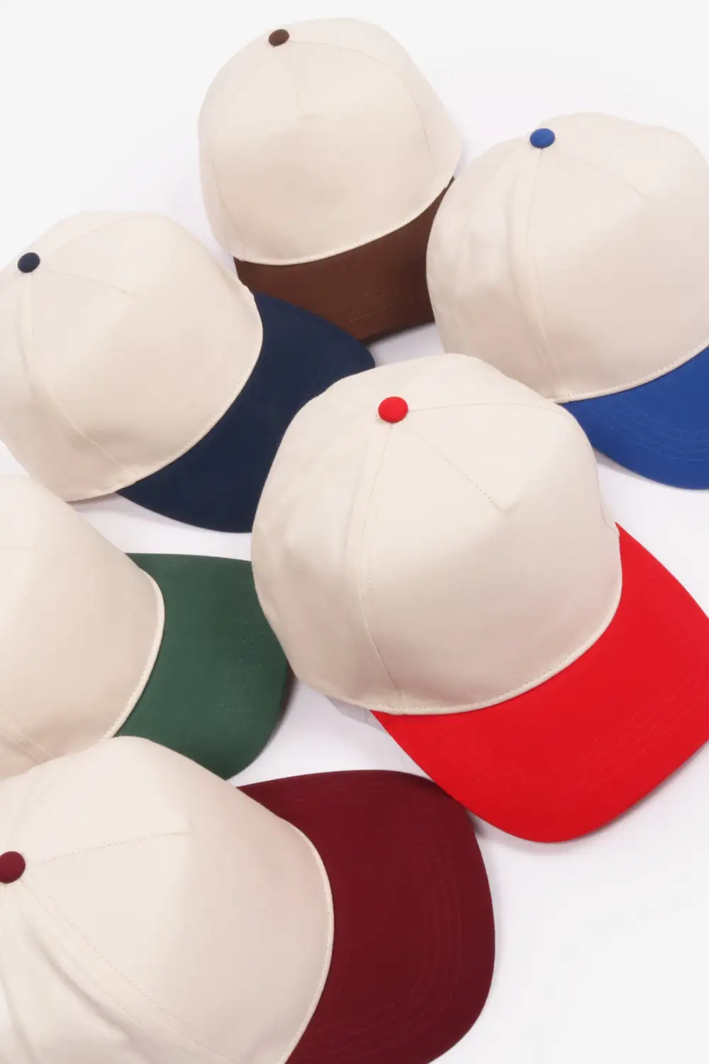 Two Tone Five Panel Panel Baseball Cap