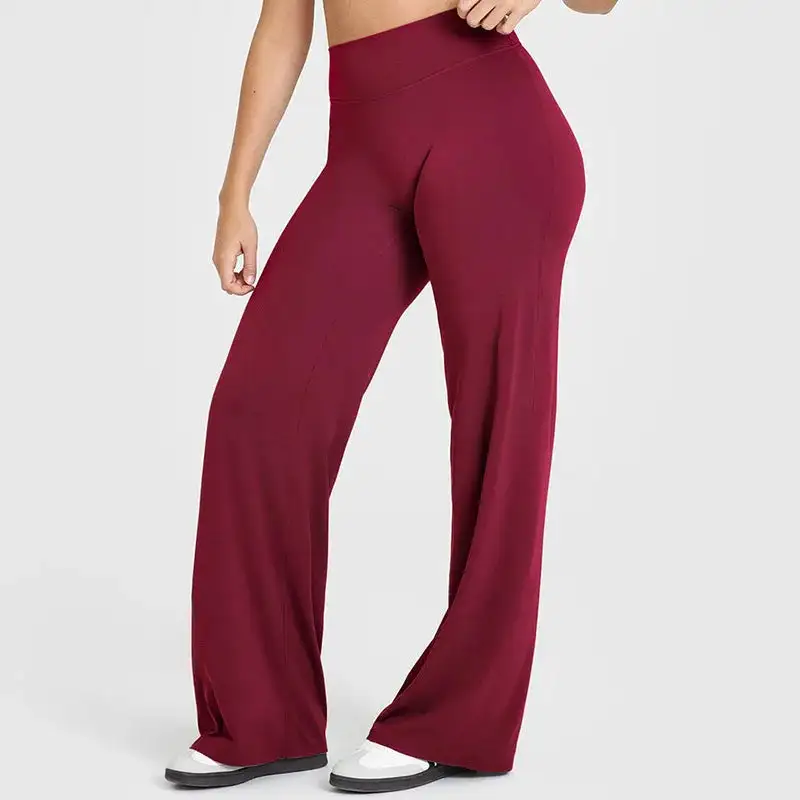 Straight Leg Waist Yoga Pants Gym Leggings Running Sports