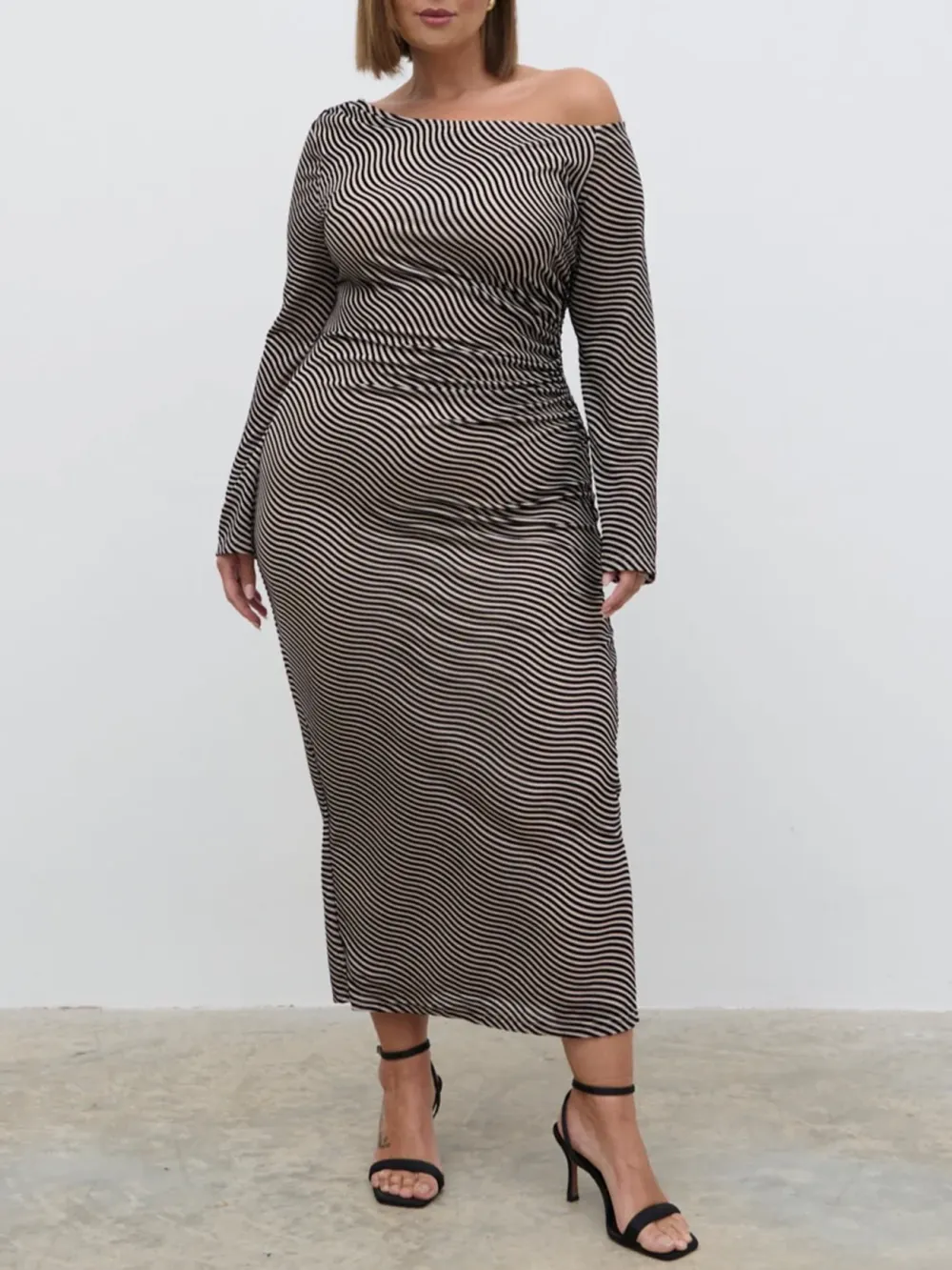 Asymmetric Knot Midi Dress Curve