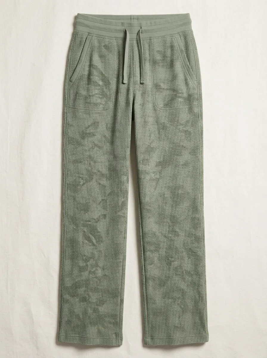 Women's Laid-Back Printed Jogger Fit Waffle Lounge Pants