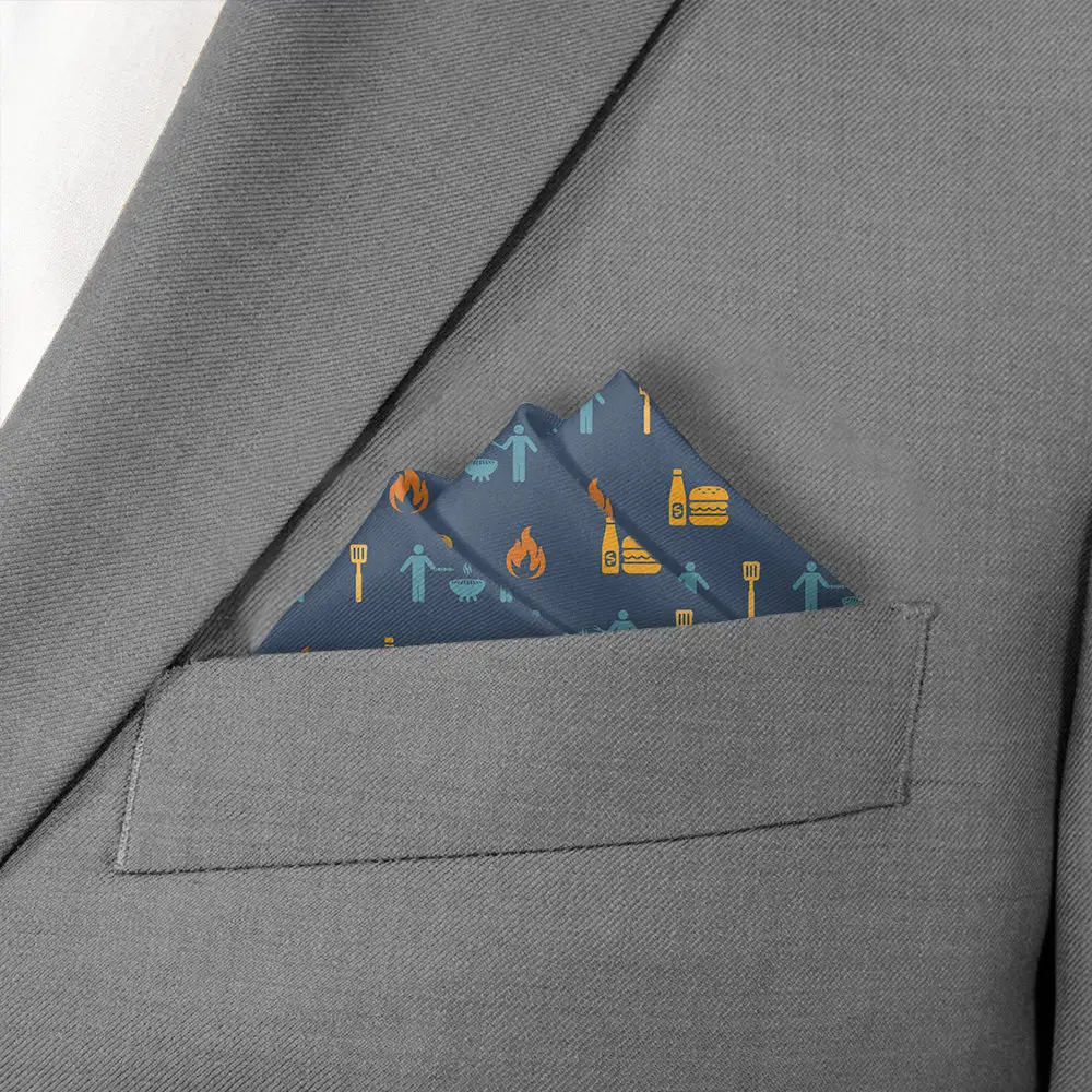 Dapper Smart Novelty Food And Drink Motif Pocket Square