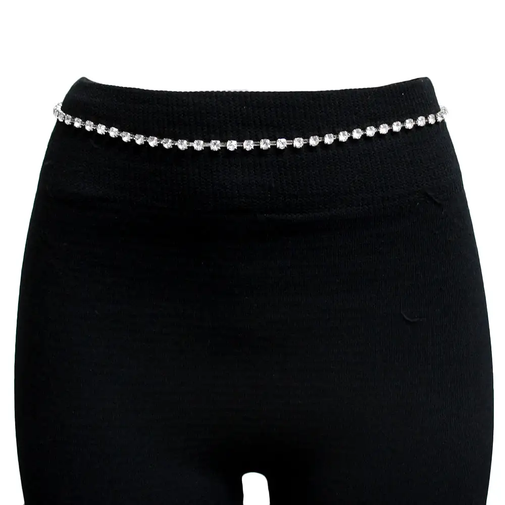 Refined Crystal Single Row Waist Belt