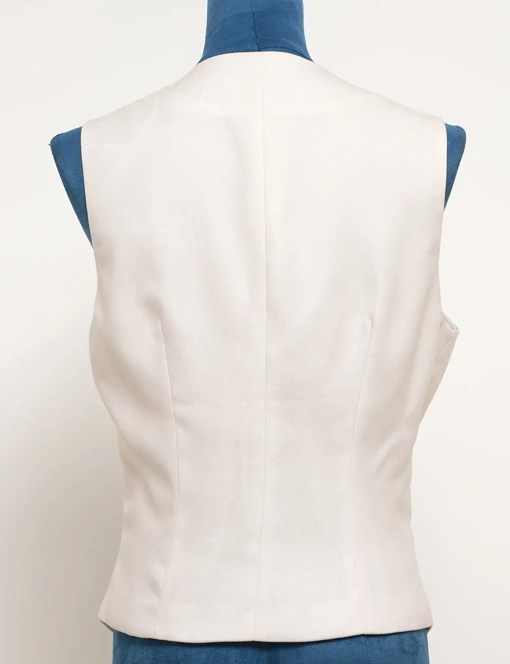 V Neck Embroidery Button Waistcoat Sleeveless Top