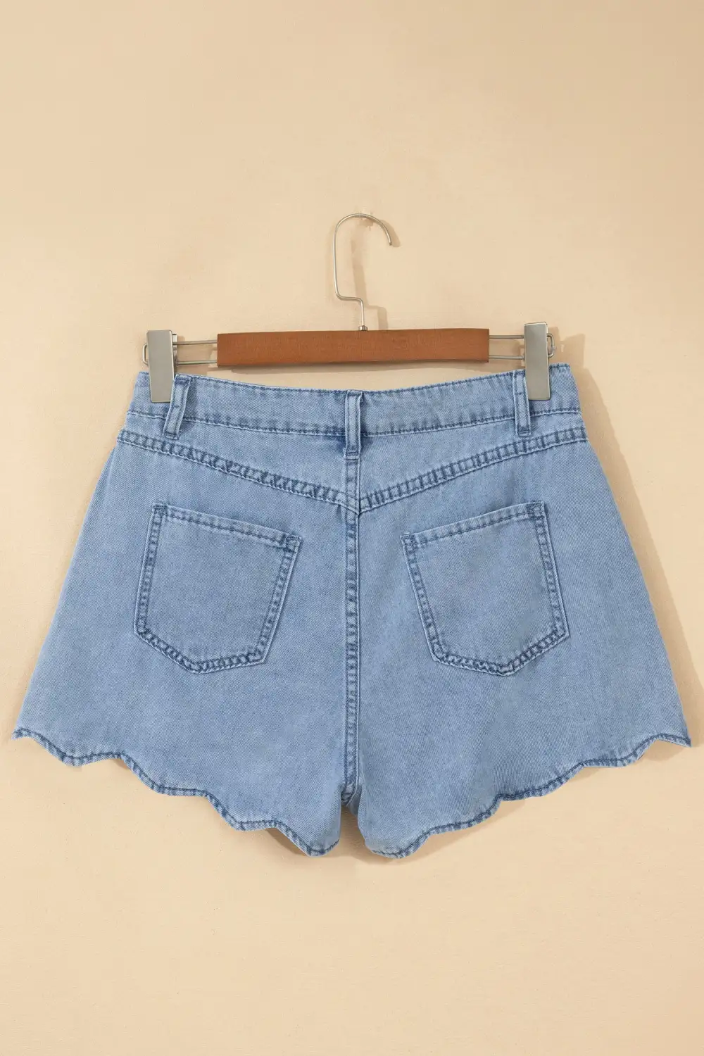 Refined Scalloped Denim Shorts