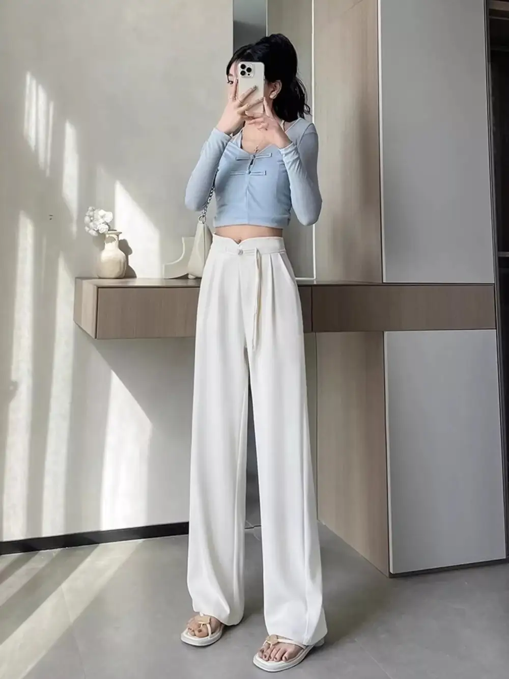 Simple High Waisted Wide Leg Pants