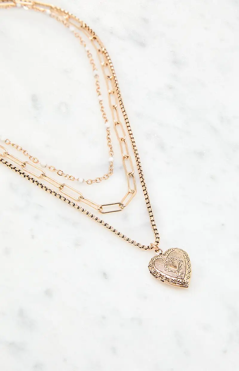 LA Hearts Olivia Heart Layered Necklace