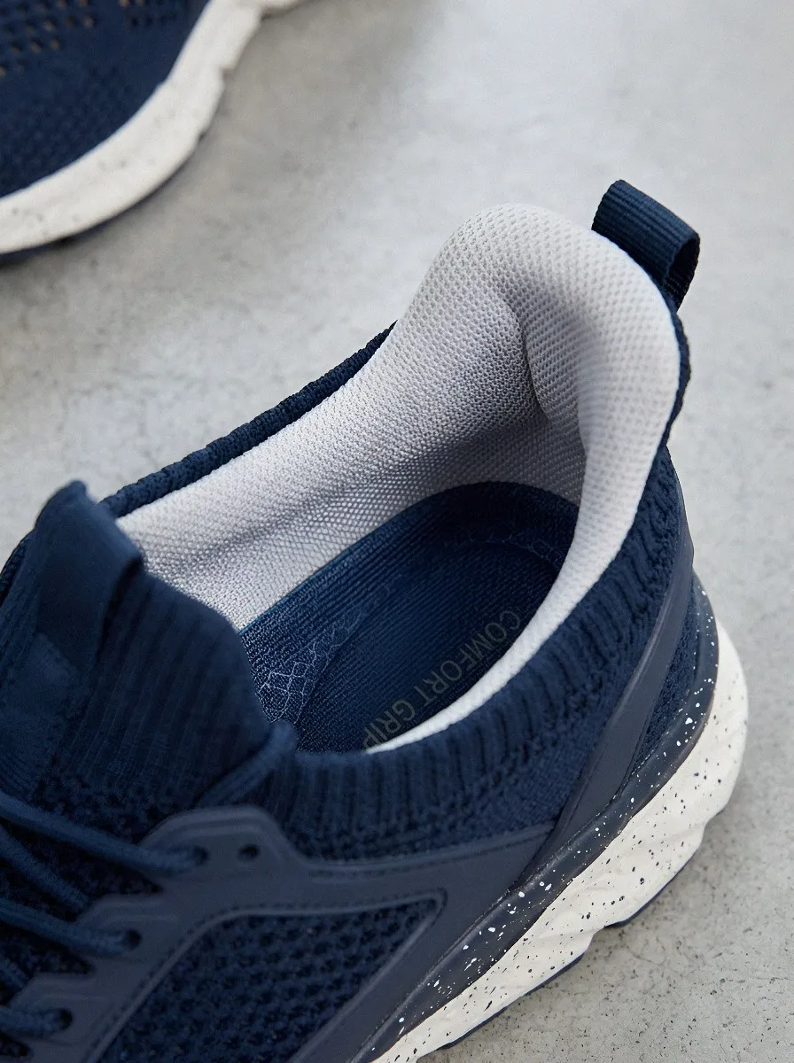 Men's Knit Speckled Sole Mesh Athletic Sneakers