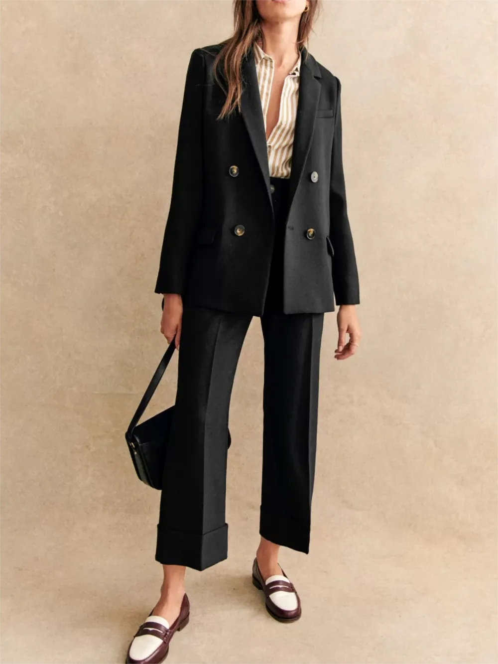 Black Double Breasted Suit Jacket