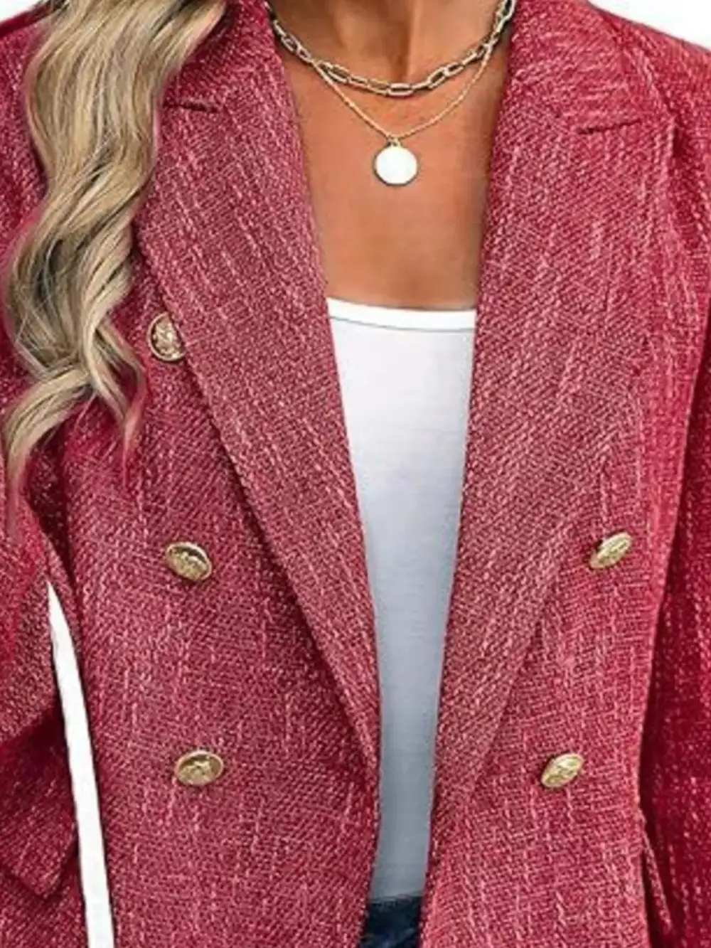 Double Breasted Lapel Collar Blazer