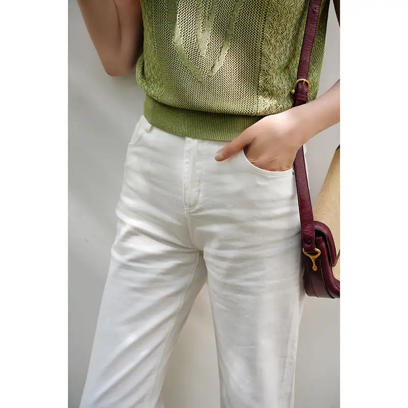 Textured Market Straight Denim Jeans