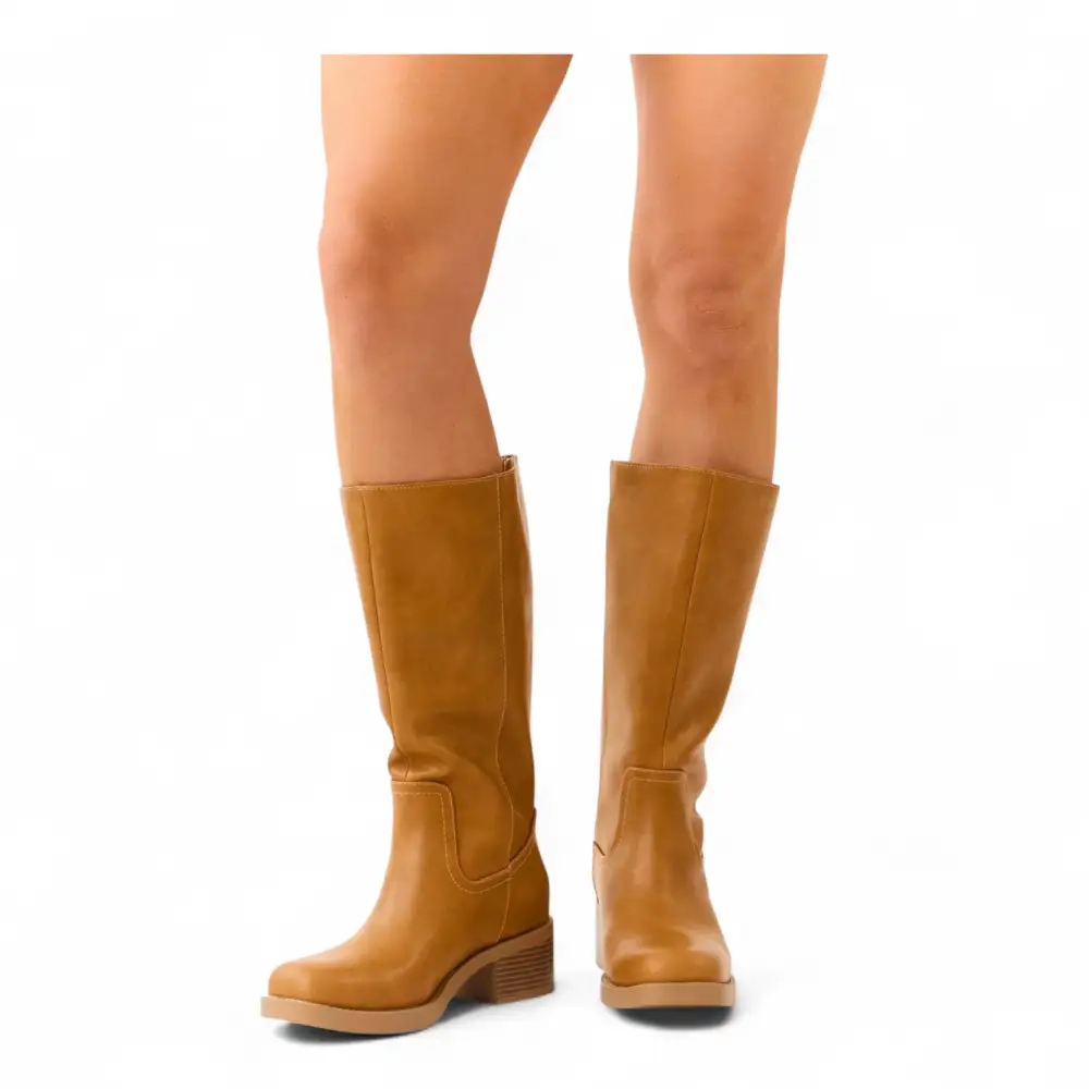 Belvin Square Toe Block Heel Tall Boot