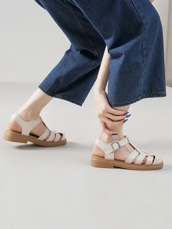 Cutout Round-Toe Gladiator Heeled Sandals