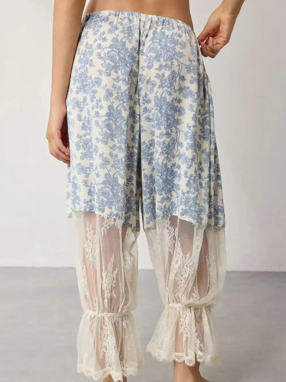 Floral Lace Patchwork Pants