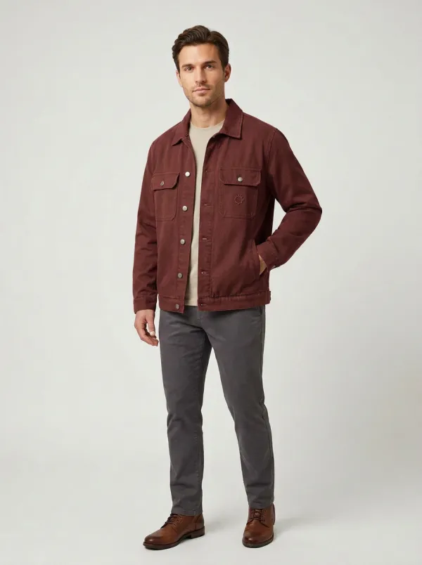 Men's Casual Outdoor Sun Embroidered Olive Jacket