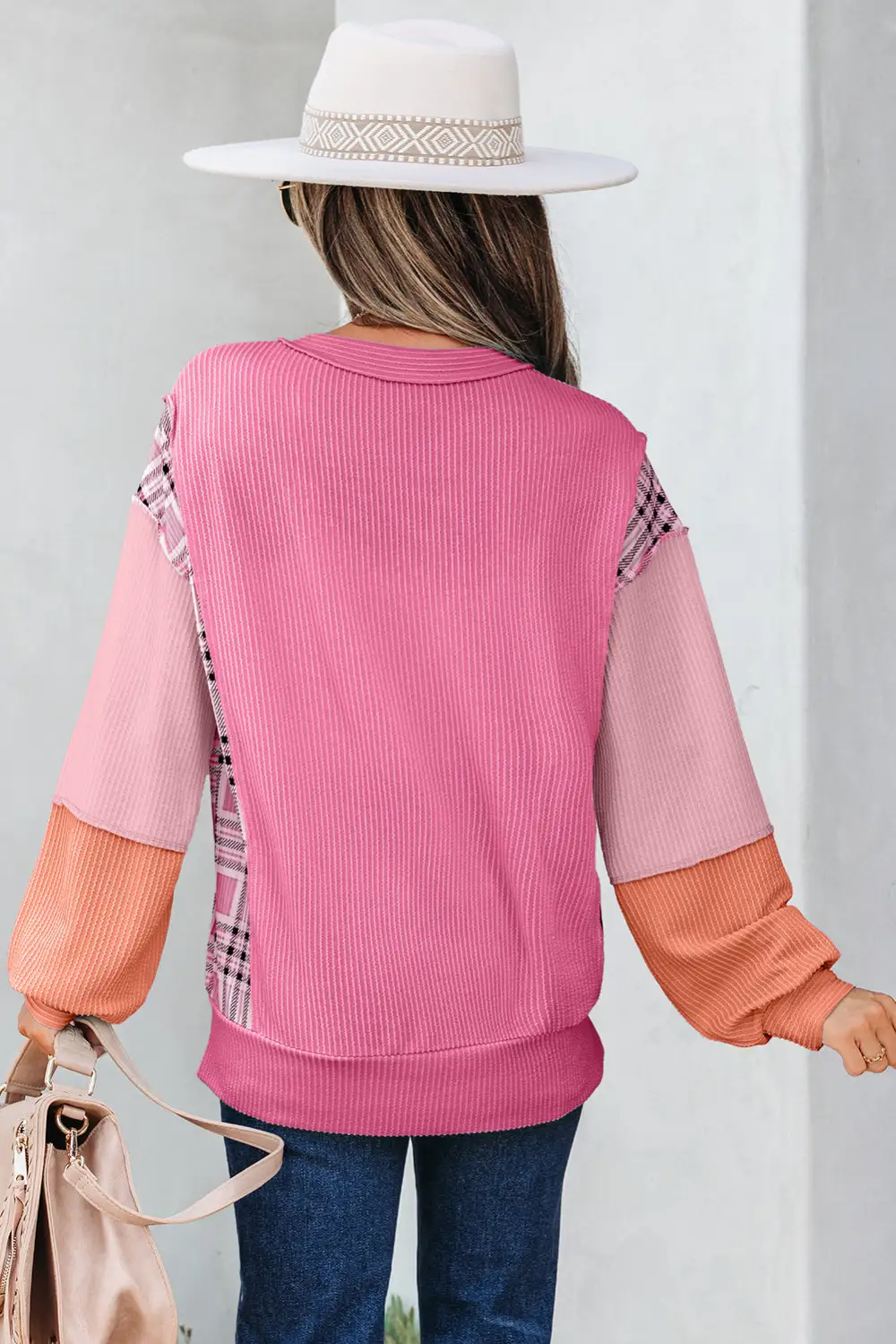 Women's Colorblock Corded Textured Top