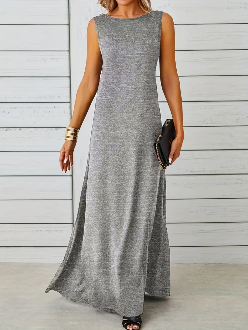 Balanced Detail Sleeveless Maxi Dress