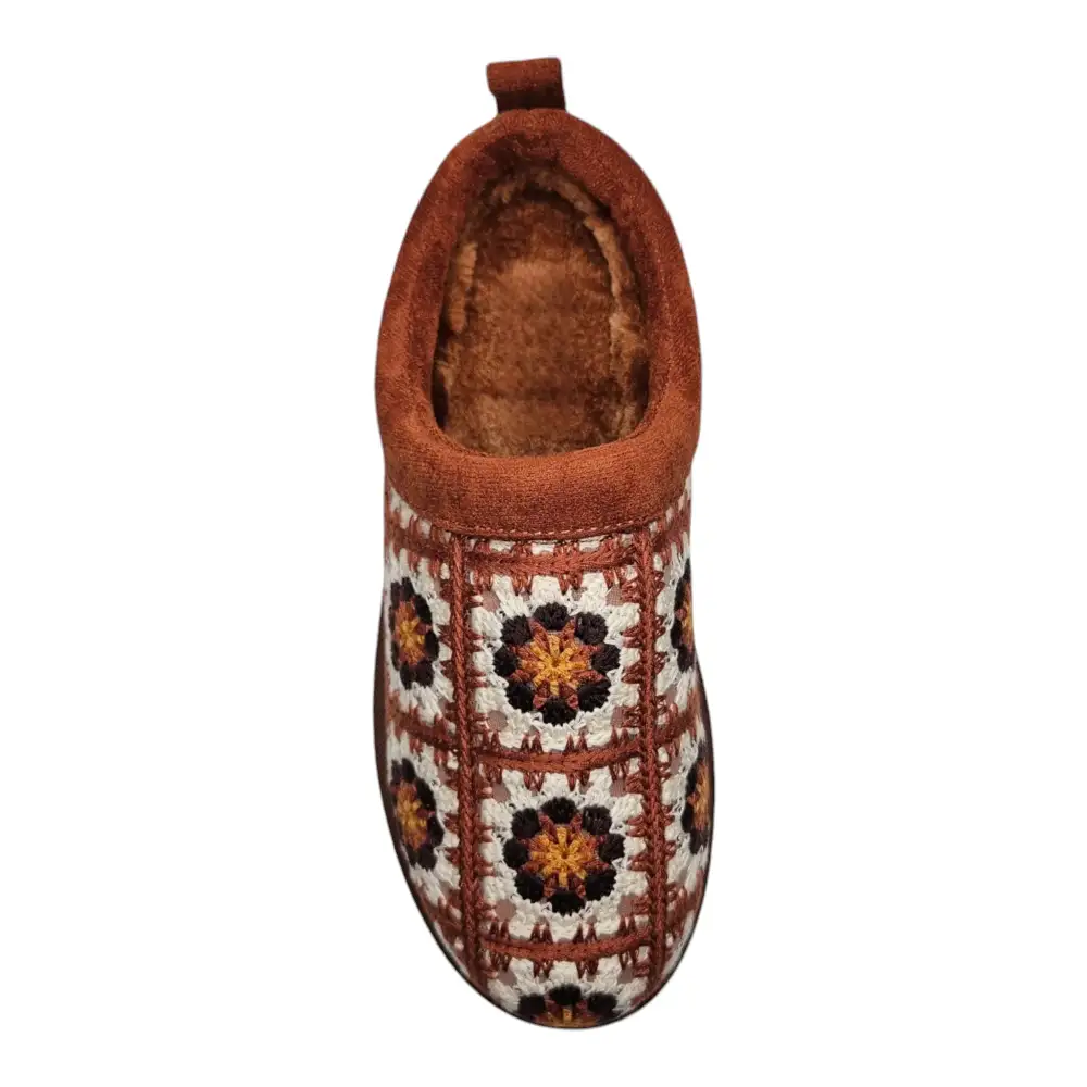 Frosty Platform Crochet Clog Slipper