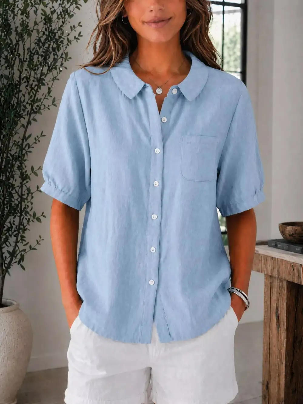 Button-Up Short Sleeve Shirt