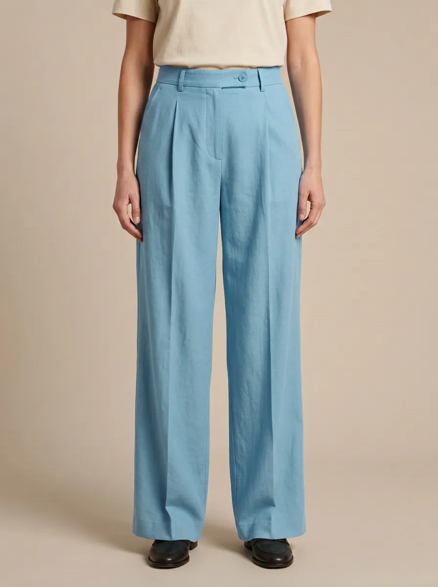Everyday Softly Styled Pleated High Rise Wide Leg Trousers
