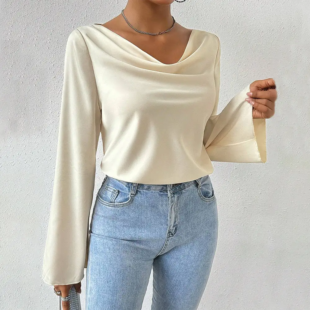 Easy Elegance Satin Flowing Blouse