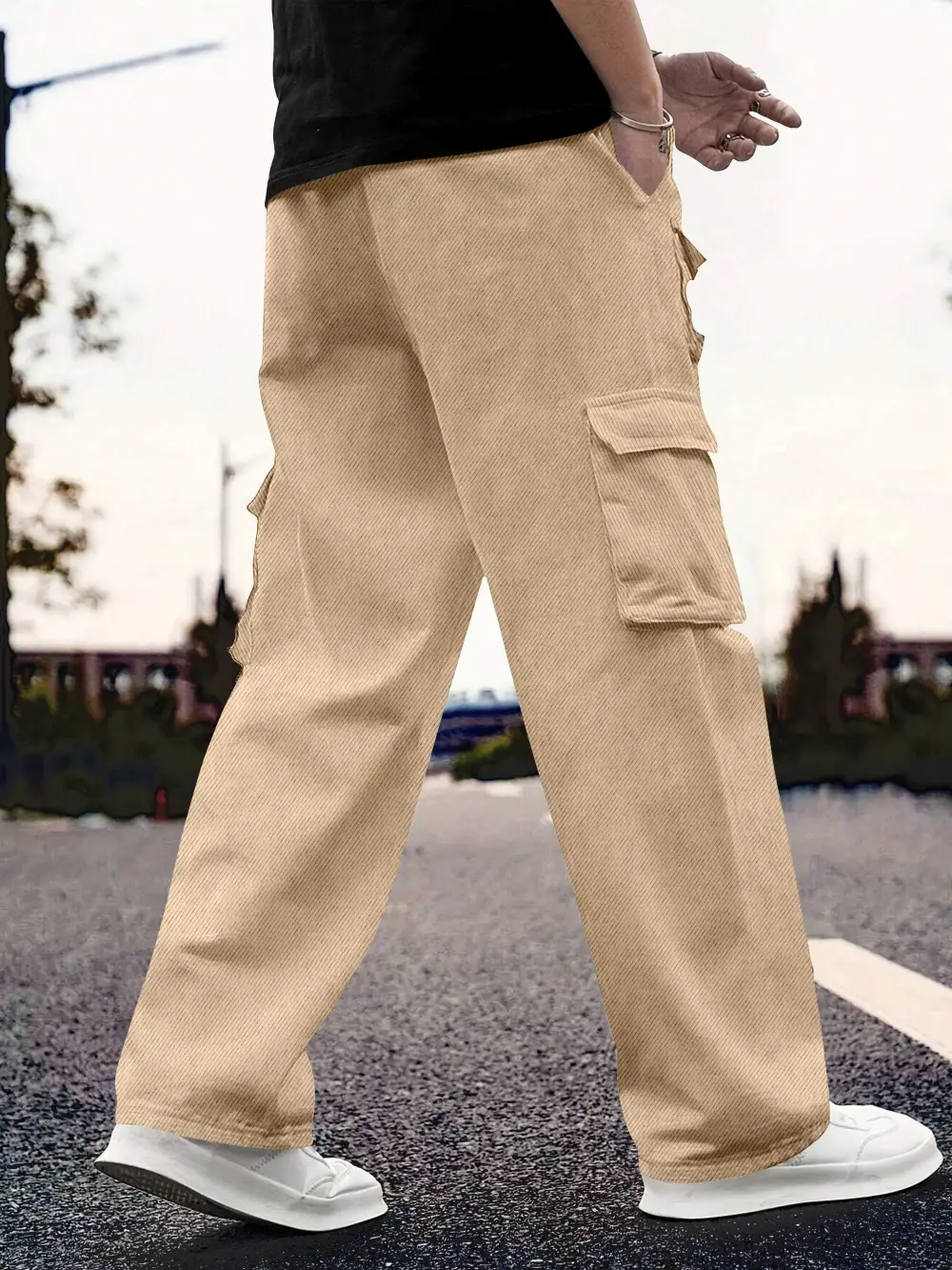 Flexible Travel Cotton For Track Cargo Pants