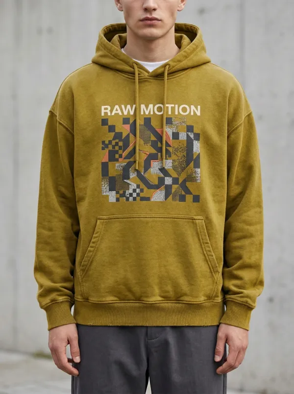 Streetwear Pixel Geometric Men's Graphic Hoodie
