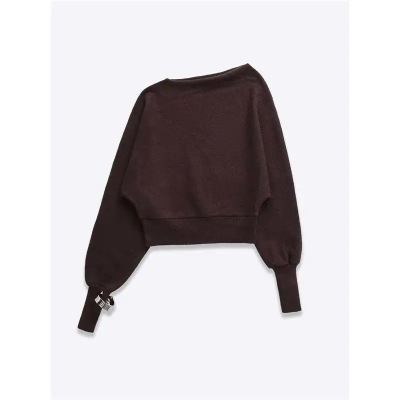 Off Shoulder Knit Sweater Loose Fit Top